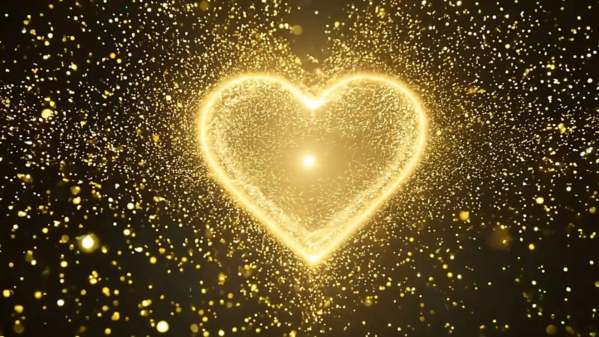 Golden Heart Particle Overlay for Anniversary and Love-Themed Projects